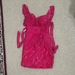 Pink Sequin Party Dress
